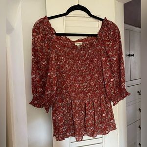 Max Studio Smocked Peplum Blouse